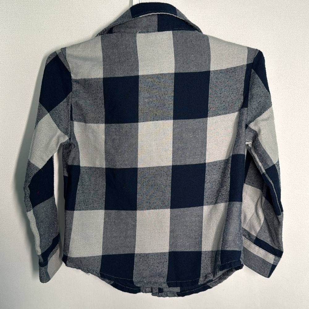 ๐3/$15 Hurley Toddler Blue & Gray Button Up Plaid Shirt - Size 2T - Picture 7 of 7
